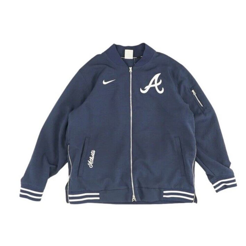 Atlanta Braves Nike Blue Full-Zip Bomber Jacket Men's XXL